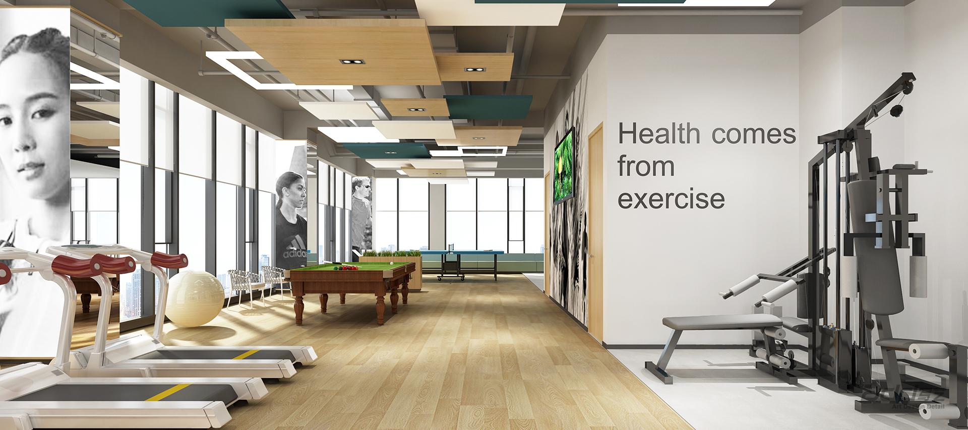 先聲藥業辦公樓設計裝修 健身房-pc